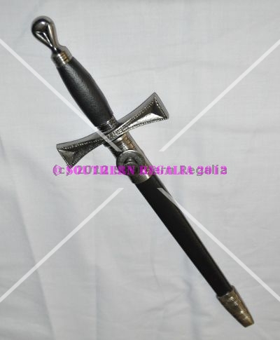 Poignard / Dagger with Black scabbard (Antique Silver Handle) - Click Image to Close